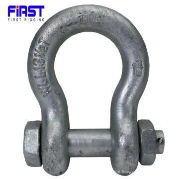 G2130  heat treatment  bow- shape anchor shackle with nut for sling